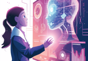 Une enseignante utilisant une intelligence artificielle
