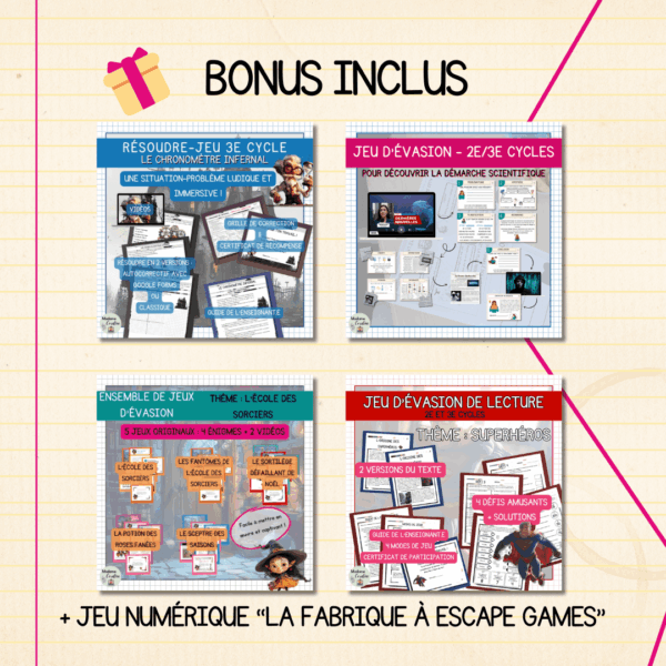 Bonus formation jeu d'évasion pédagogique