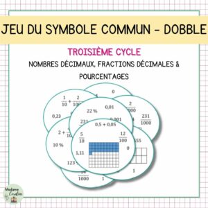 Dobble / Spot it - Fractions décimaux pourcentages