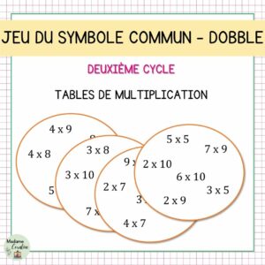 Dobble / Spot it - Jeu Tables de multiplication