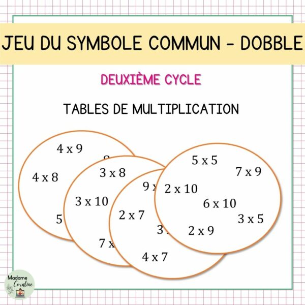 Dobble / Spot it - Jeu Tables de multiplication