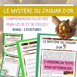 Compréhension de lecture - Mystère du Jaguar d'or - Récit policier