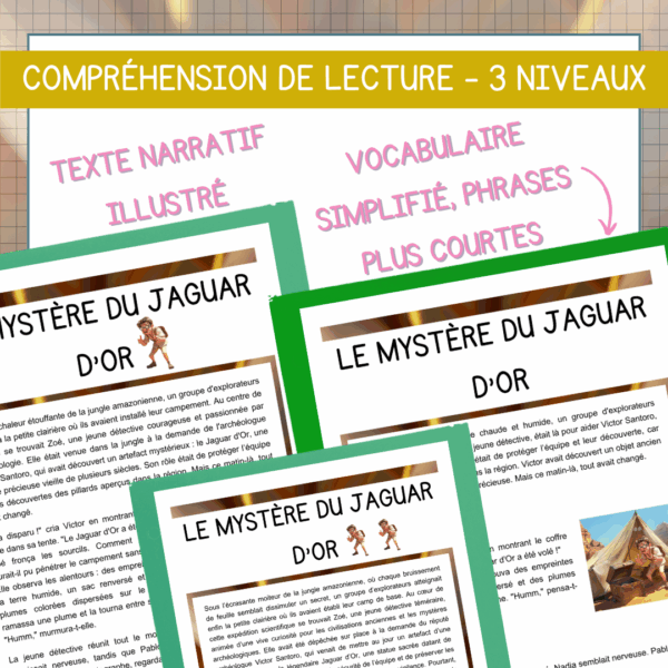 Compréhension de lecture - Mystère du Jaguar d'or - Récit policier – Image 2