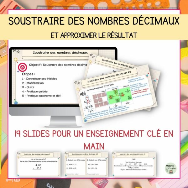 Soustraire des nombres décimaux - Clé en main