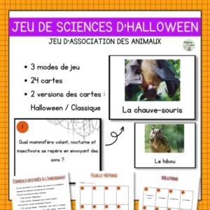 Jeu de sciences d'Halloween - Animaux