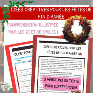 Compréhension de lecture - Noël - Idées créatives pour les fêtes de fin d'année