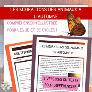 Compréhension de lecture - Les migrations des animaux à l'automne