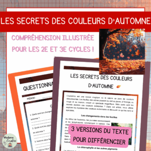 Compréhension de lecture - Les secrets des couleurs de l'automne