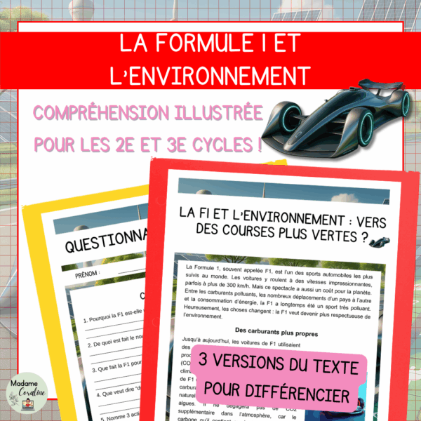 Compréhension de lecture - Les enjeux environnementaux de la Formule 1