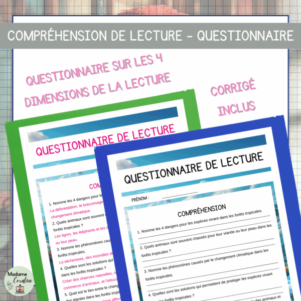 Compréhension de lecture - Jour de la Terre - Les espèces menacées de disparition dans les forêts tropicales – Image 3