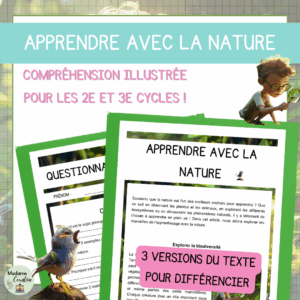 Compréhension de lecture - Classe dehors - Apprendre avec la nature