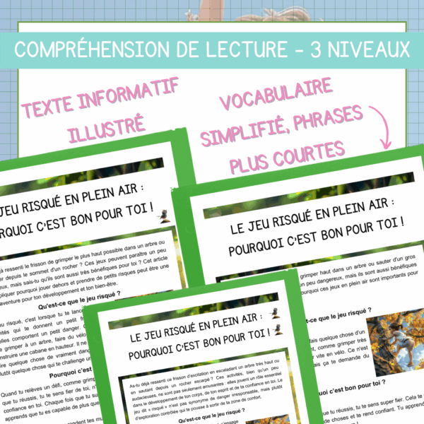 Compréhension de lecture - Classe dehors - Le jeu risqué en plein air – Image 2