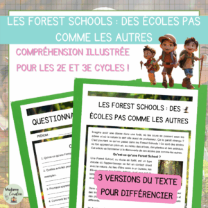 Compréhension de lecture - Classe dehors - Les Forest Schools : des écoles pas comme les autres
