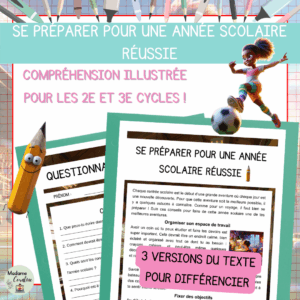 Compréhension de lecture - Rentrée scolaire - Se préparer pour une année scolaire réussie