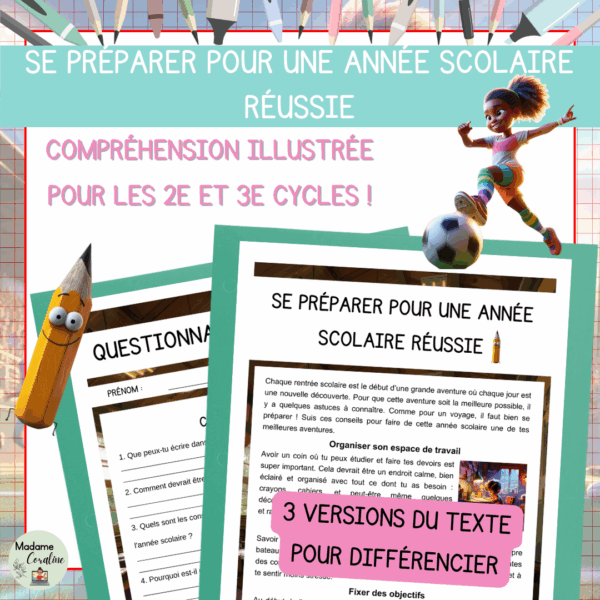 Compréhension de lecture - Rentrée scolaire - Se préparer pour une année scolaire réussie