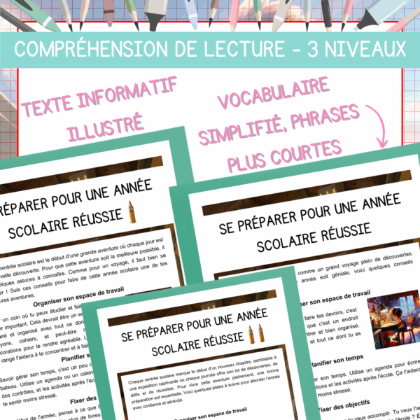 Compréhension de lecture - Rentrée scolaire - Se préparer pour une année scolaire réussie – Image 2
