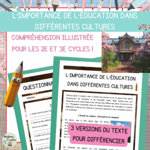 Compréhension de lecture - Rentrée scolaire - L'importance de l'éducation dans différentes cultures