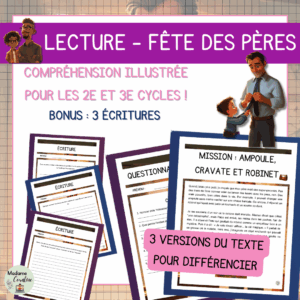 Compréhension de lecture - Fête des pères - Mission : ampoule, cravate et robinet