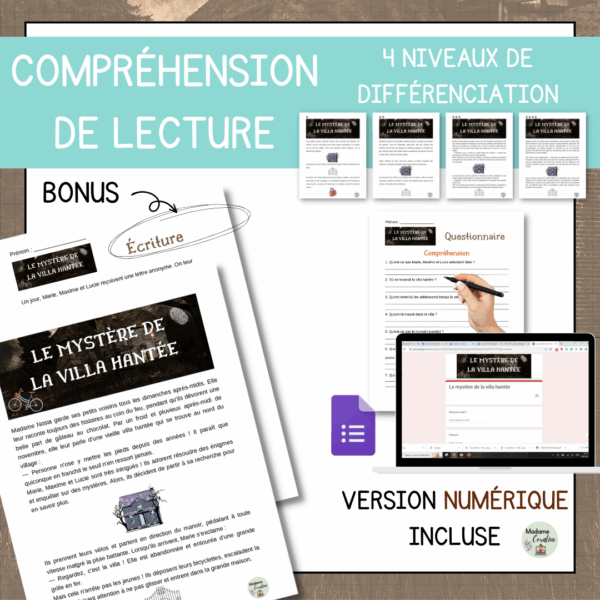 Compréhension de lecture - Le mystère de la villa hantée