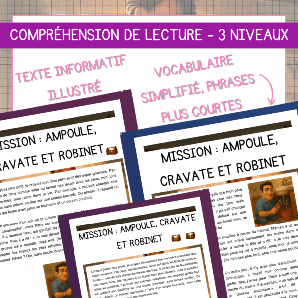 Compréhension de lecture - Fête des pères - Mission : ampoule, cravate et robinet – Image 2