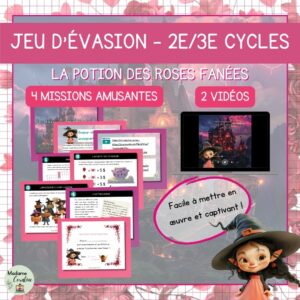 Jeu d'évasion pédagogique - Saint-Valentin - La potion des roses fanées