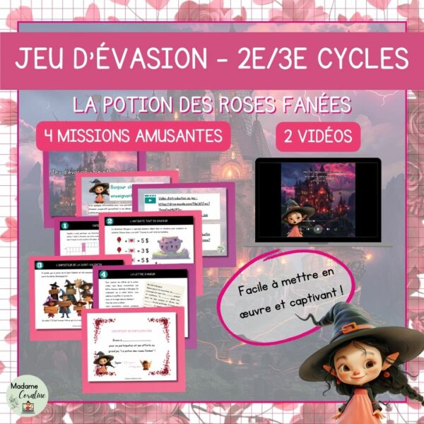 Jeu d'évasion pédagogique - Saint-Valentin - La potion des roses fanées
