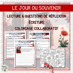 Jour du Souvenir - Lecture Écriture Coloriage