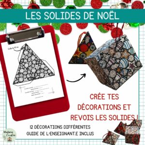 Activité mathématique de Noël -Les solides de Noël - Décorations géométriques