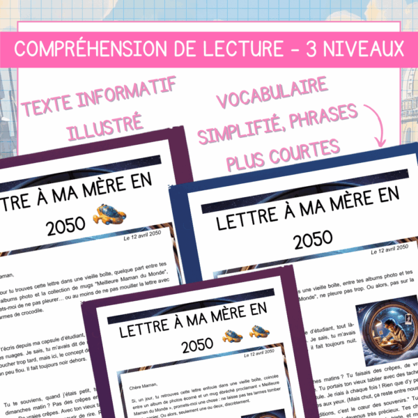 Compréhension de lecture - Fête des mères - Lettre à ma mère en 2050 – Image 2