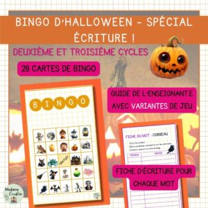 Bingo d'Halloween - classique et variante écriture