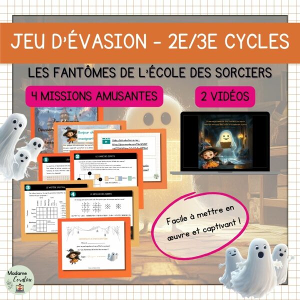 Jeu d'évasion pédagogique Halloween - Les fantômes de l'école