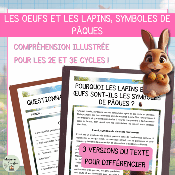 Compréhension de lecture - Pourquoi les lapins et les œufs sont-ils les symboles de Pâques ?