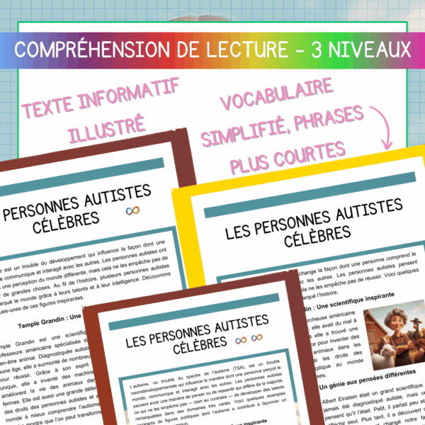 Compréhension de lecture - Mois de sensibilisation à l'autisme - Les personnes autistes célèbres – Image 2