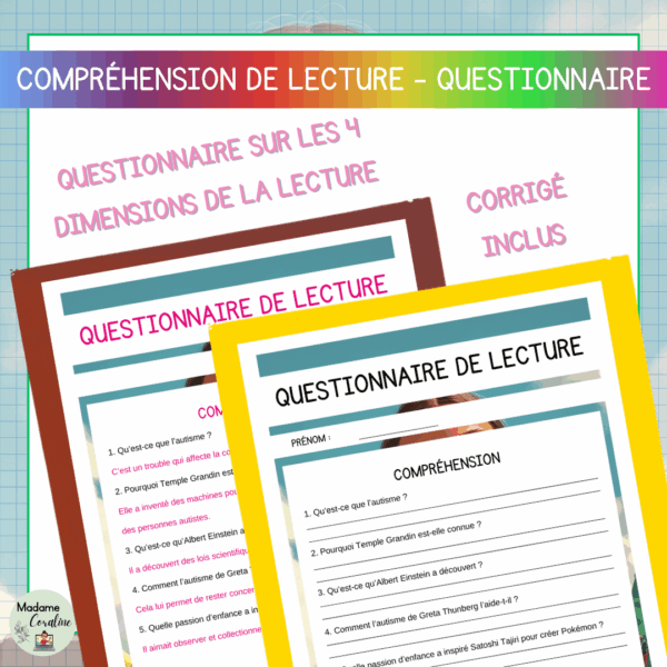 Compréhension de lecture - Mois de sensibilisation à l'autisme - Les personnes autistes célèbres – Image 3