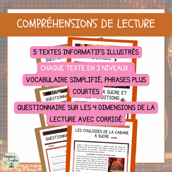Ensemble - Compréhensions de lecture - Temps des sucres