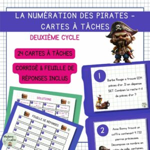 Nombres entiers 2e cycle : Cartes à tâche - Pirates