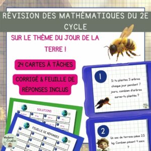Maths : Cartes à tâche - Jour de la Terre 2e cycle