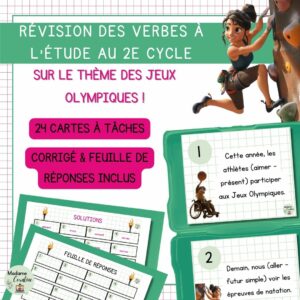 Conjugaison 2e cycle : Cartes à tâche - Jeux Olympiques