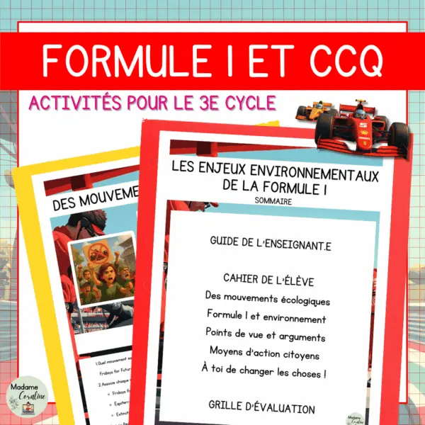 Activité CCQ 3e cycle Formule 1