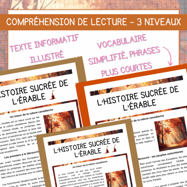 Compréhension de lecture - Temps des sucres - L'histoire sucrée de l'érable – Image 2