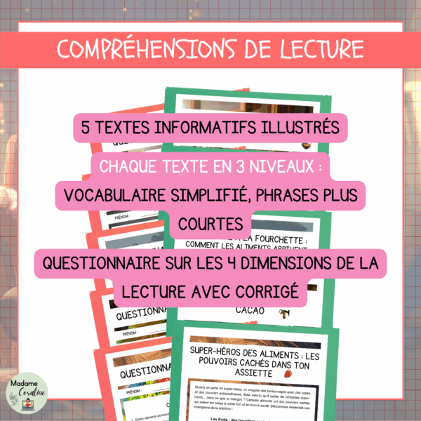 Ensemble - Compréhensions de lecture - Mois de la nutrition