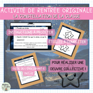 Activité de rentrée originale - Oeuvre collective - Constellation