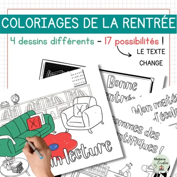 Couverture coloriages de rentrée