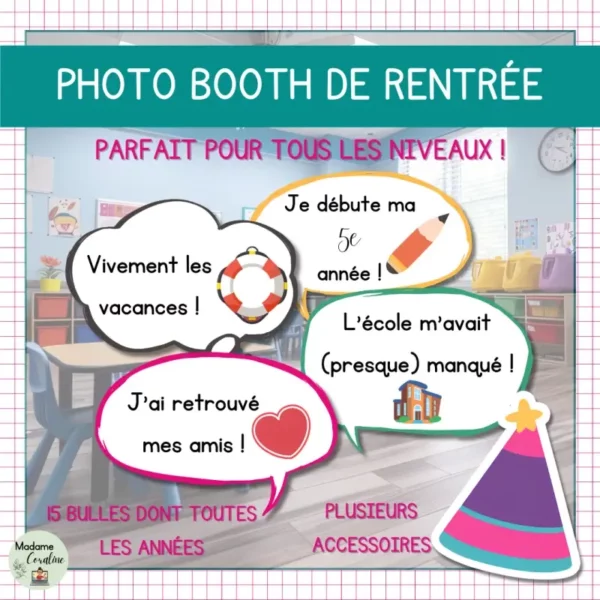 Activité de rentrée originale photo booth