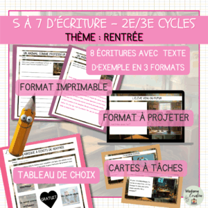 5 à 7 d'écriture - Rentrée scolaire