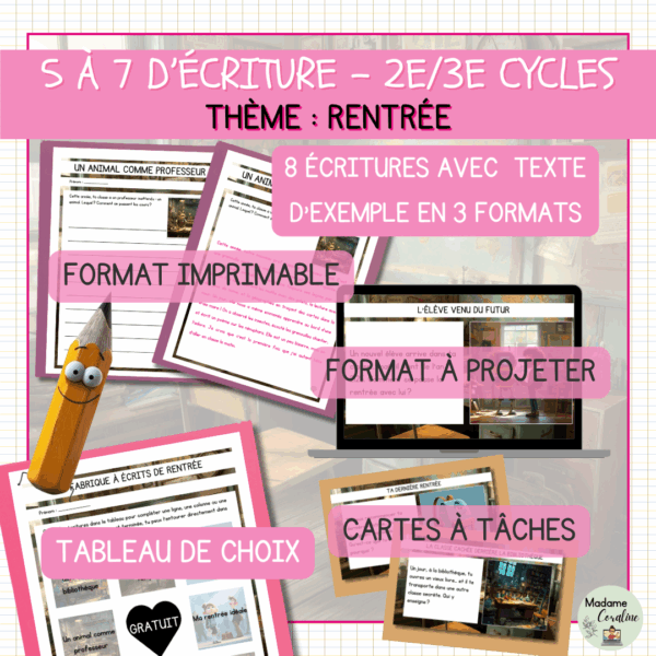 5 à 7 d'écriture - Rentrée scolaire