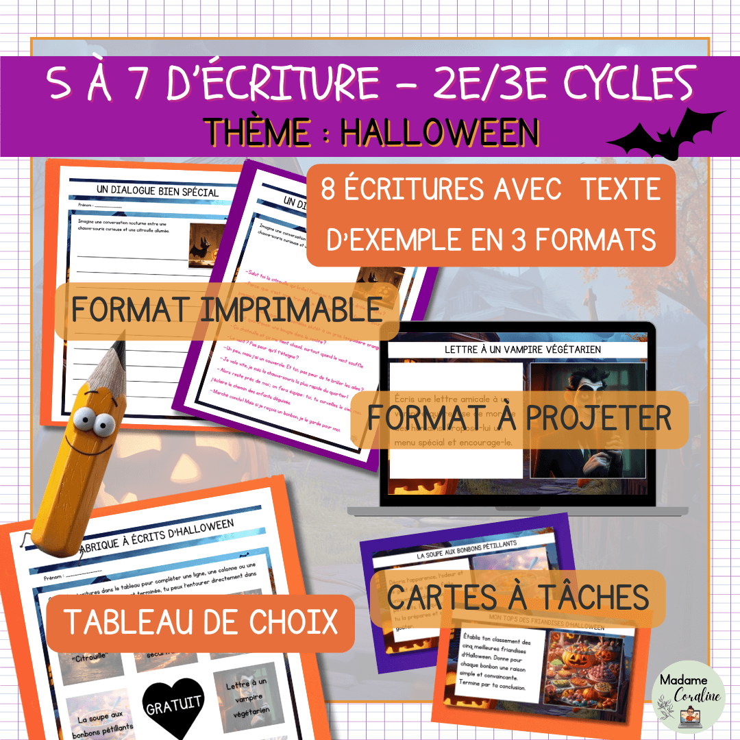 5 à 7 d'écriture Halloween