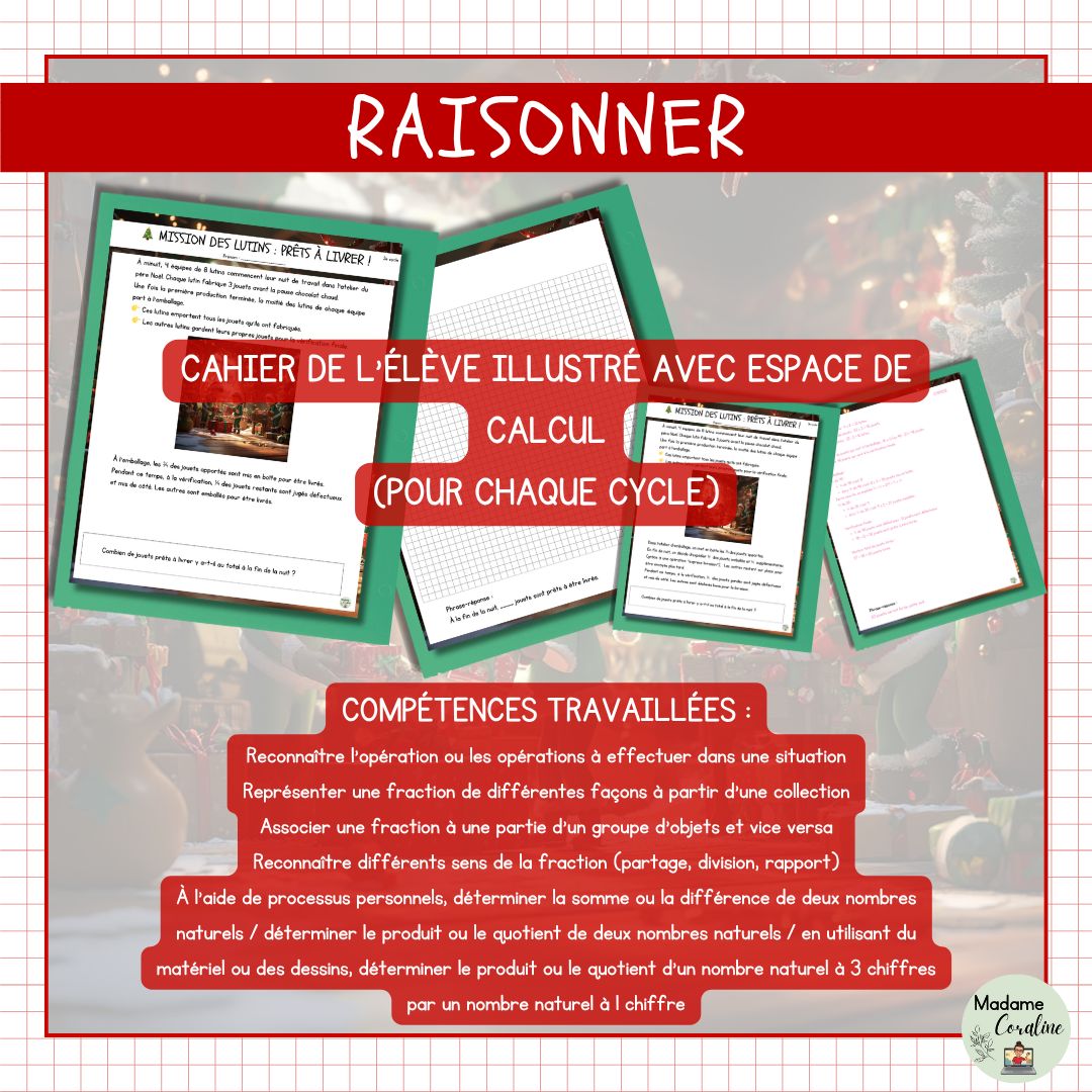 Raisonner de Noël – Mathématique - Situation-problème avec fractions (2e et 3e cycles) – Image 2