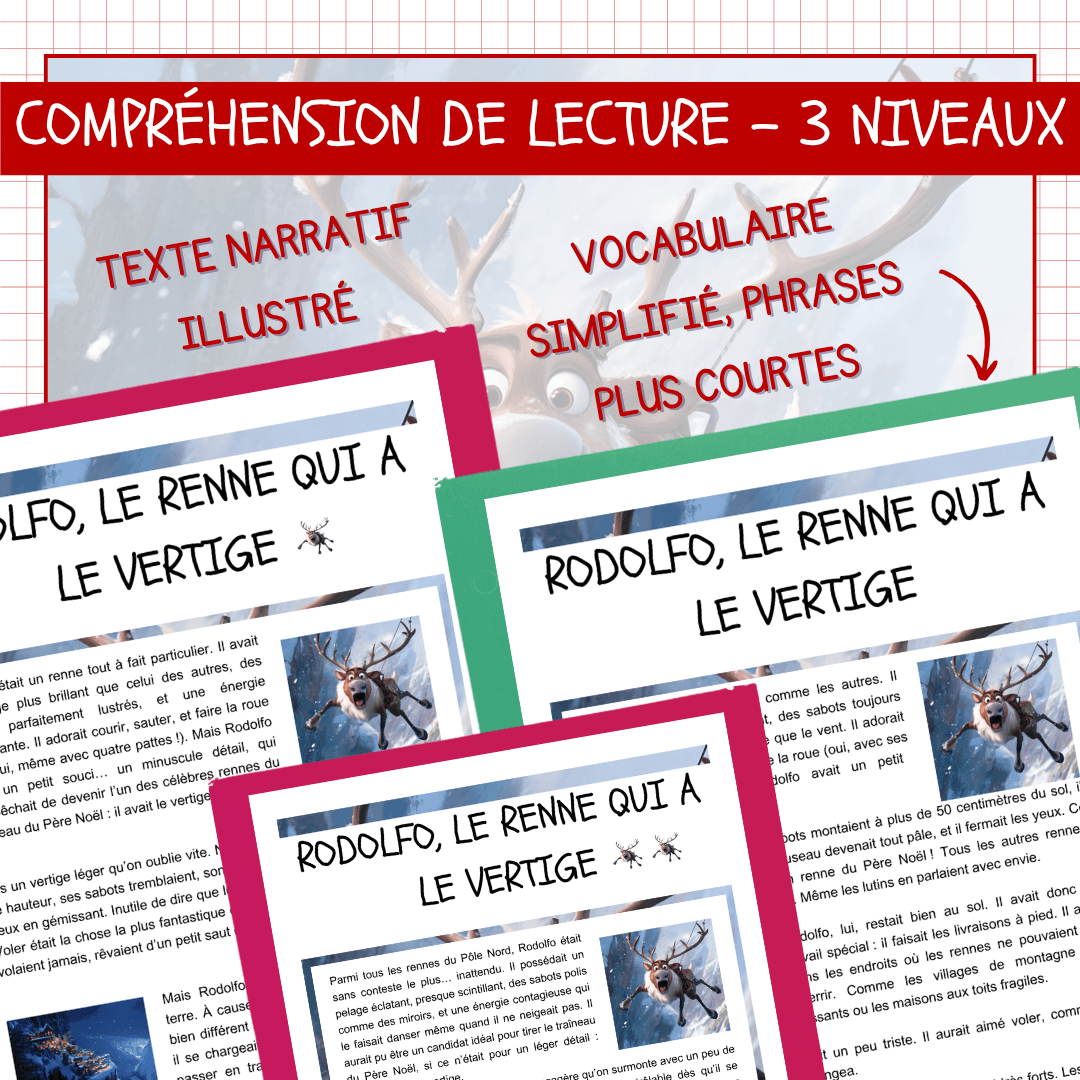 Compréhension de lecture de Noël – Rodolfo, le renne qui a le vertige – Image 2