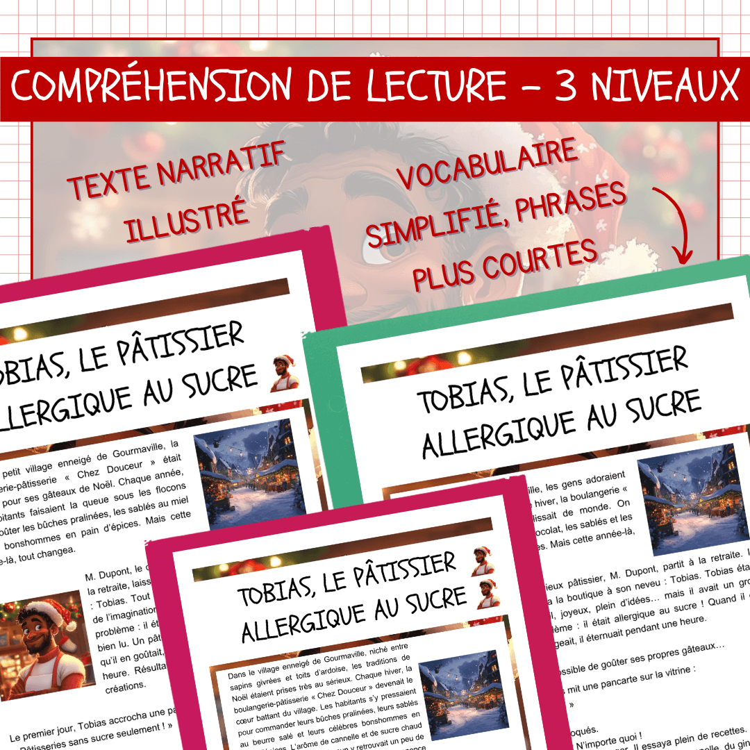 Compréhension de lecture de Noël – Tobias, le pâtissier allergique au sucre – Image 2